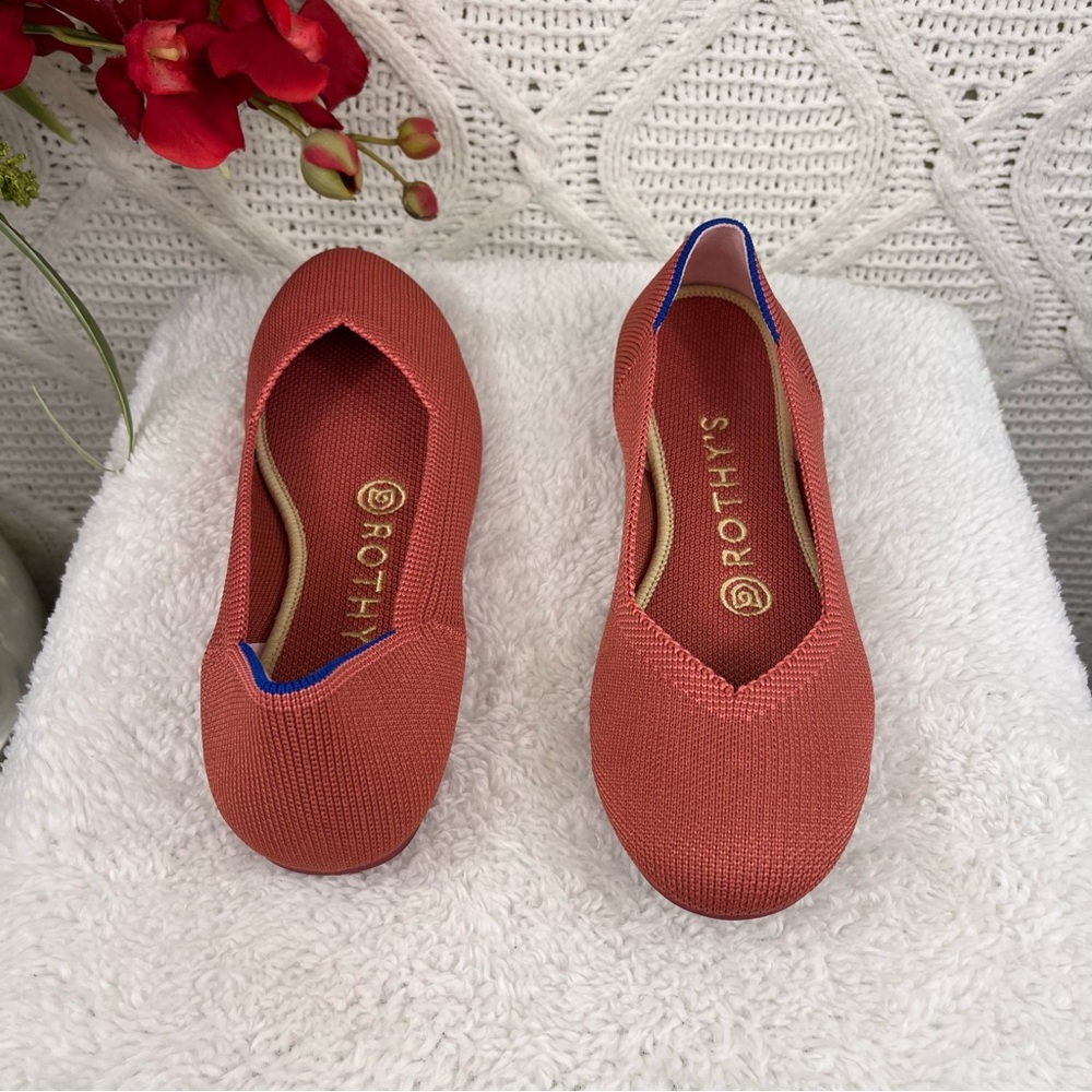 ROTHY'S | Pink Persimmon Retired Marina Round Toe Sustainable Flats